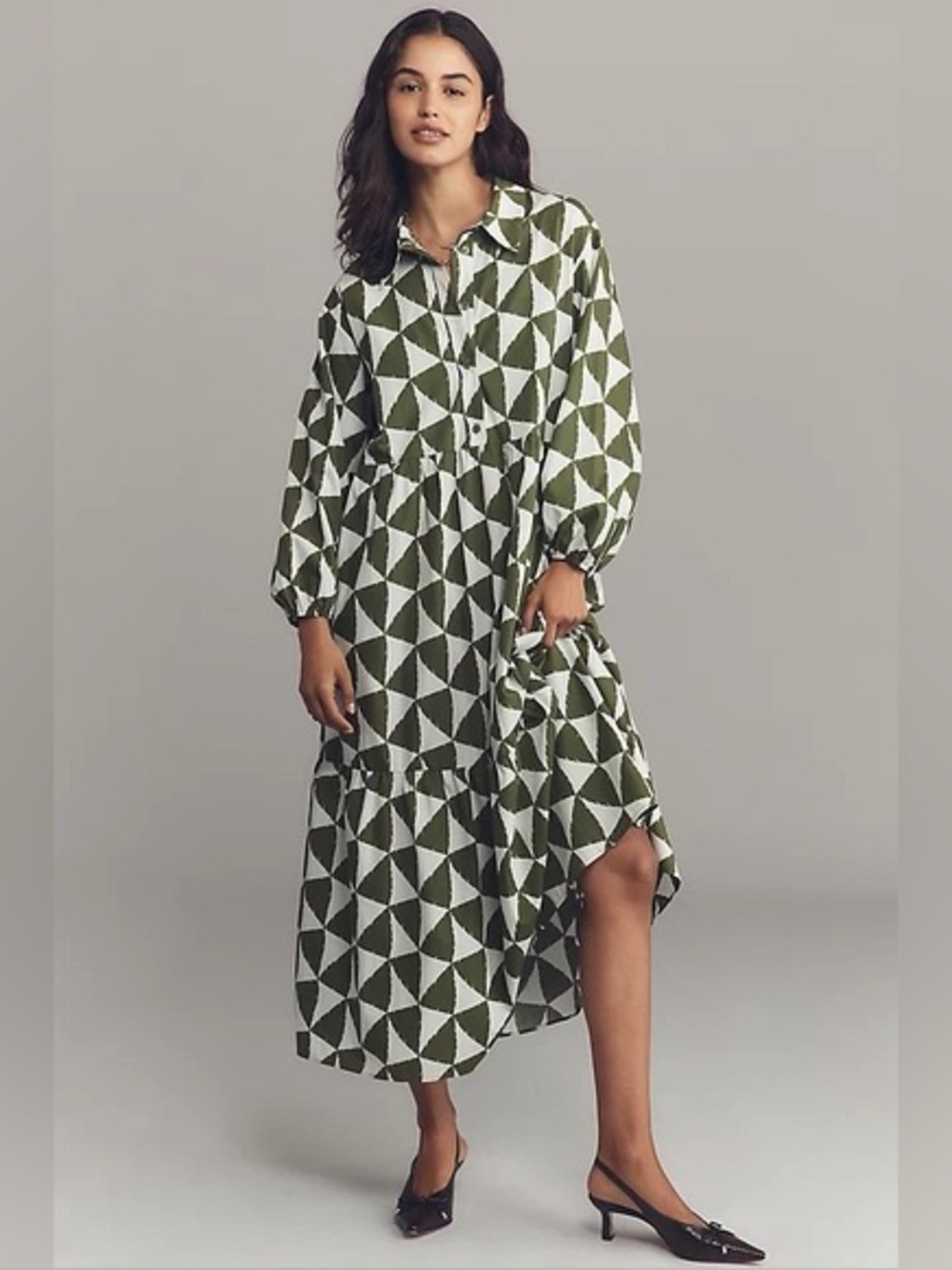 Anthropologie Bettina Tiered Shirt Dress by Maeve 1X